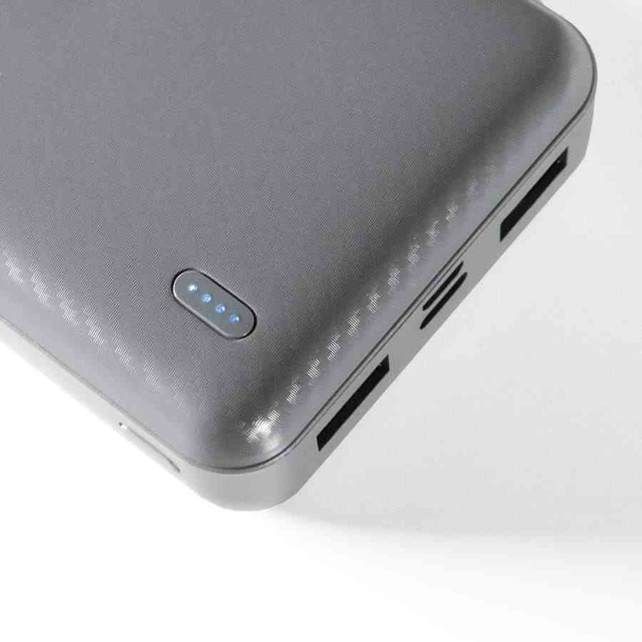 Универсальный аккумулятор Rib 20 (20000 мАч), серый, 14,1х6.9х2,8 см - 4