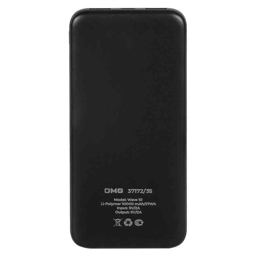 Универсальный аккумулятор Wave 10 (10000 мАч), черный, 14,9х6.7х1,6 см - 3