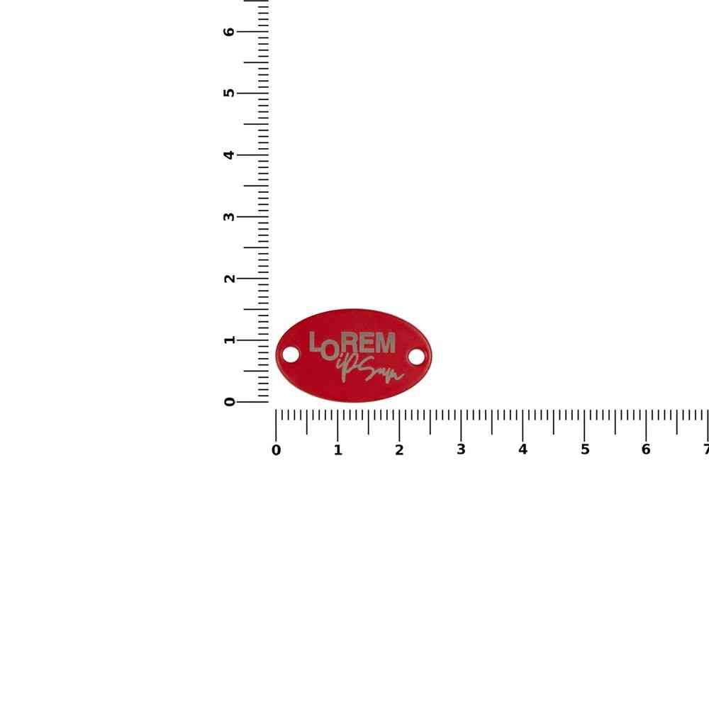 Шильдик металлический Alfa Oval, красный - 2