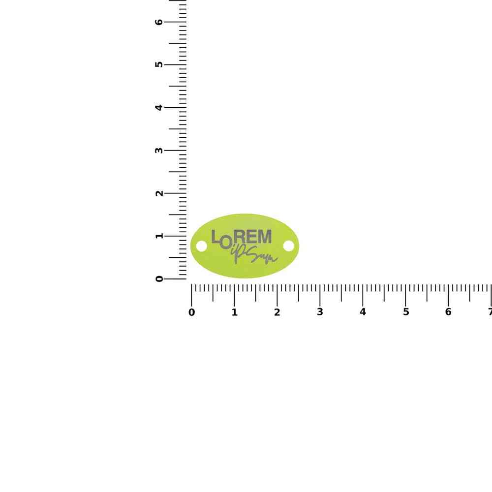 Шильдик металлический Alfa Oval, желтый неон - 2