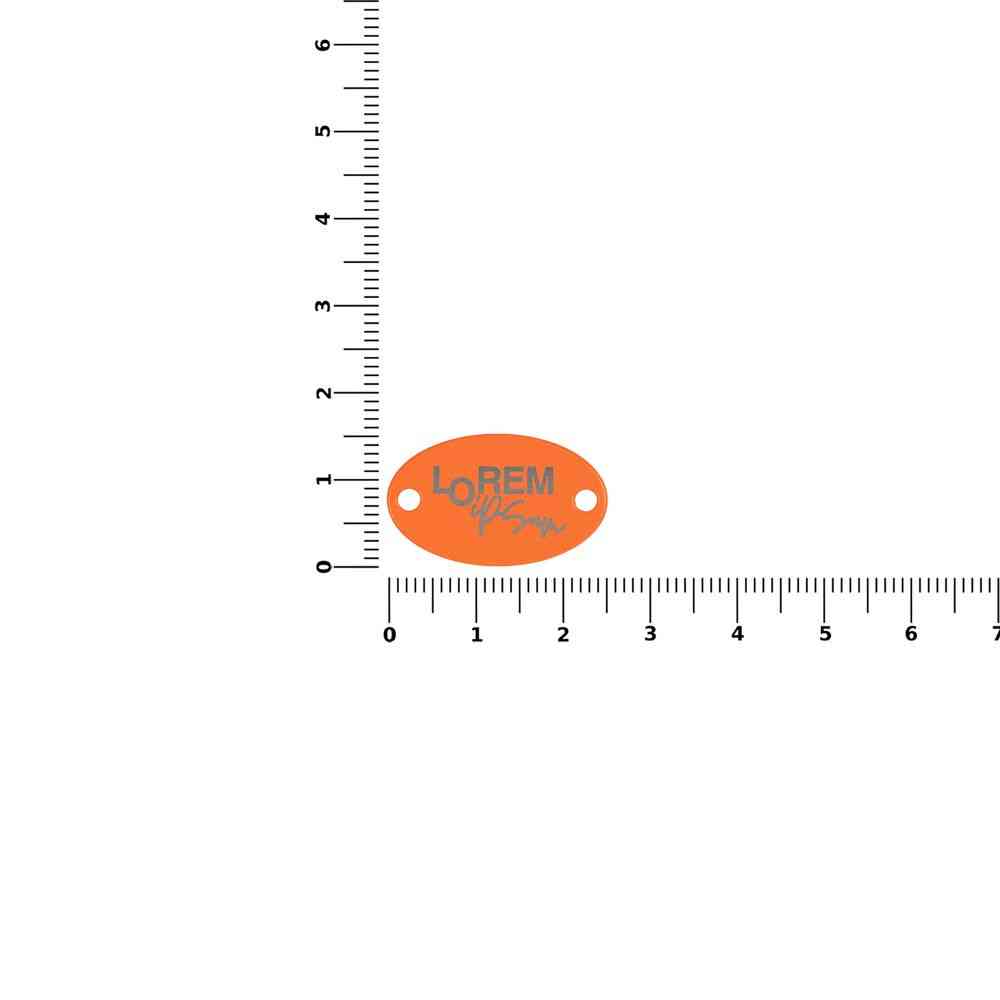 Шильдик металлический Alfa Oval, оранжевый неон - 2