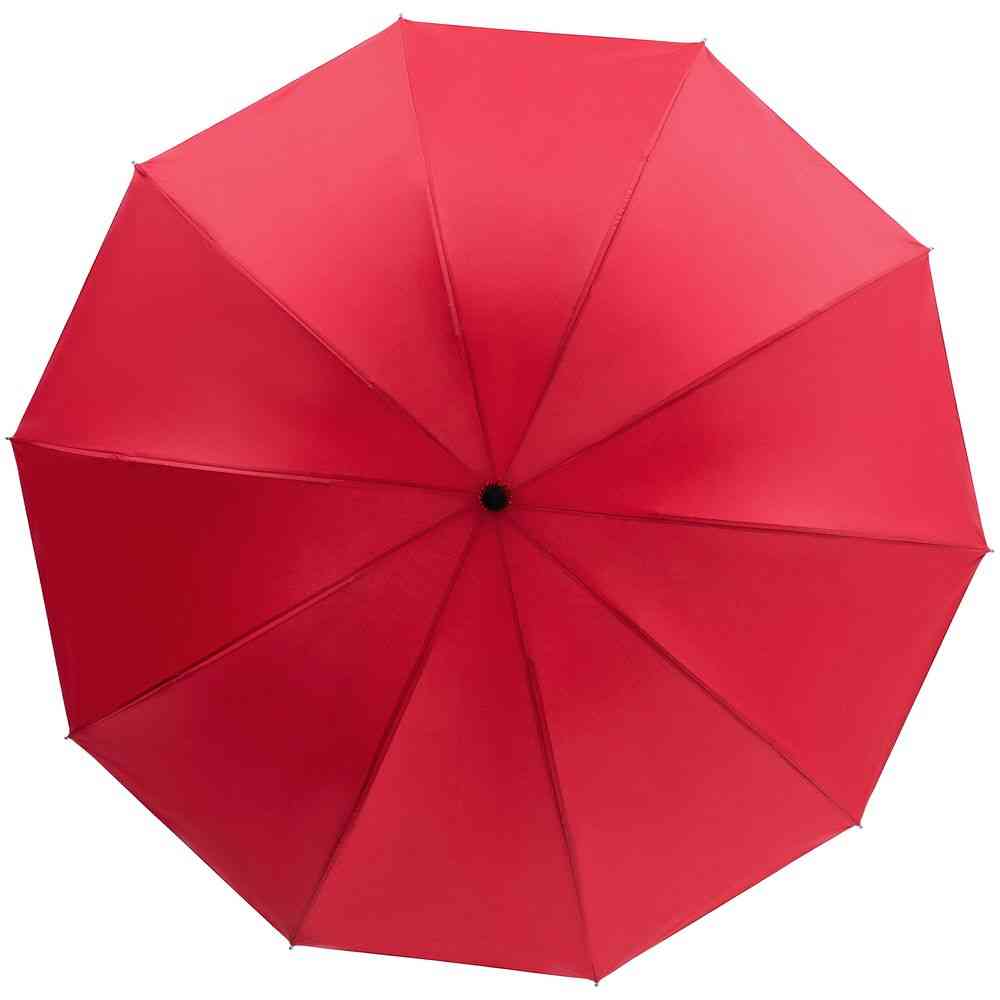 Зонт наоборот складной Stardome, красный с серебристым - 2