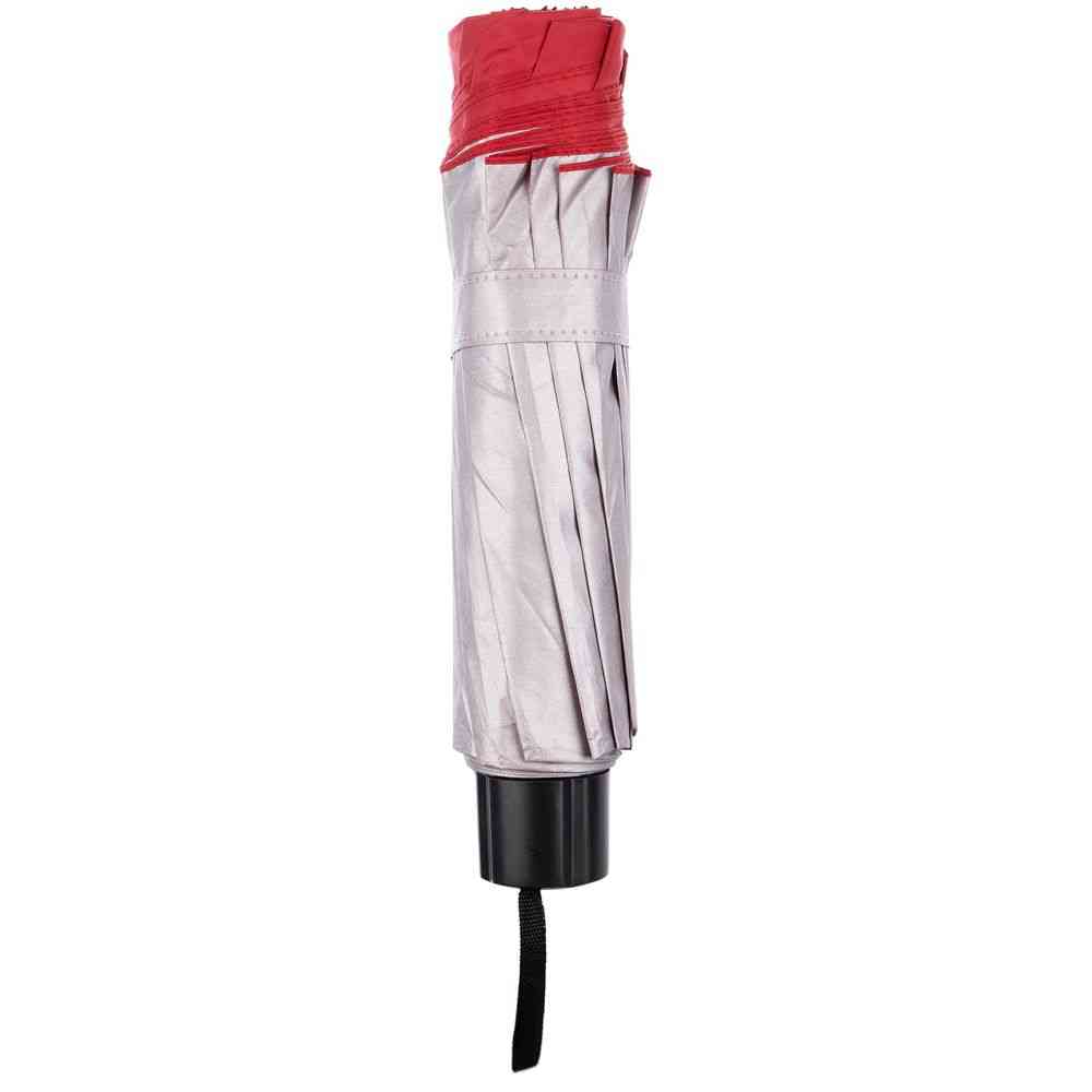 Зонт наоборот складной Stardome, красный с серебристым - 4
