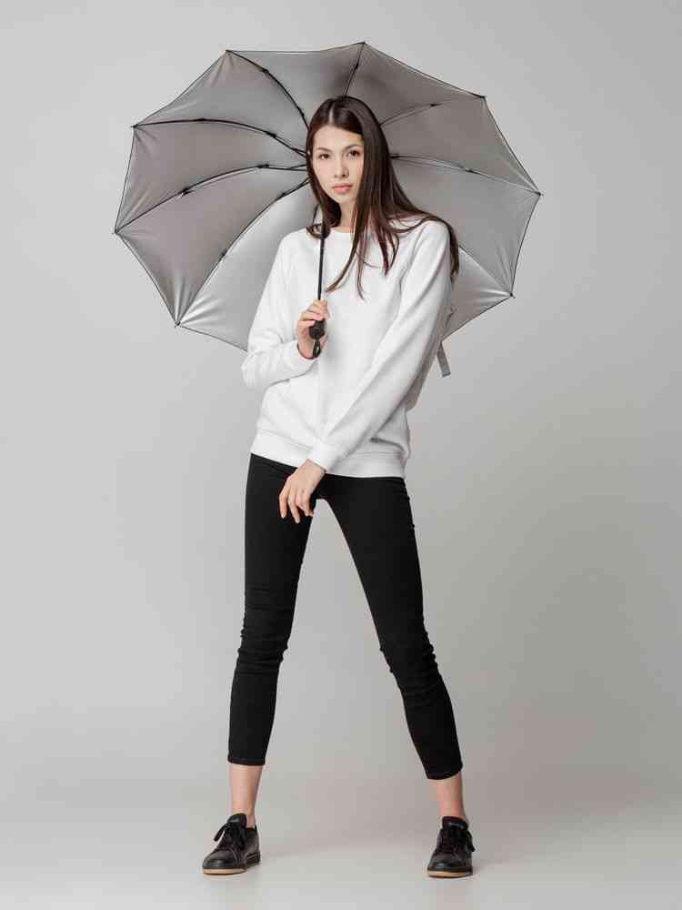 Зонт наоборот складной Stardome, красный с серебристым - 7