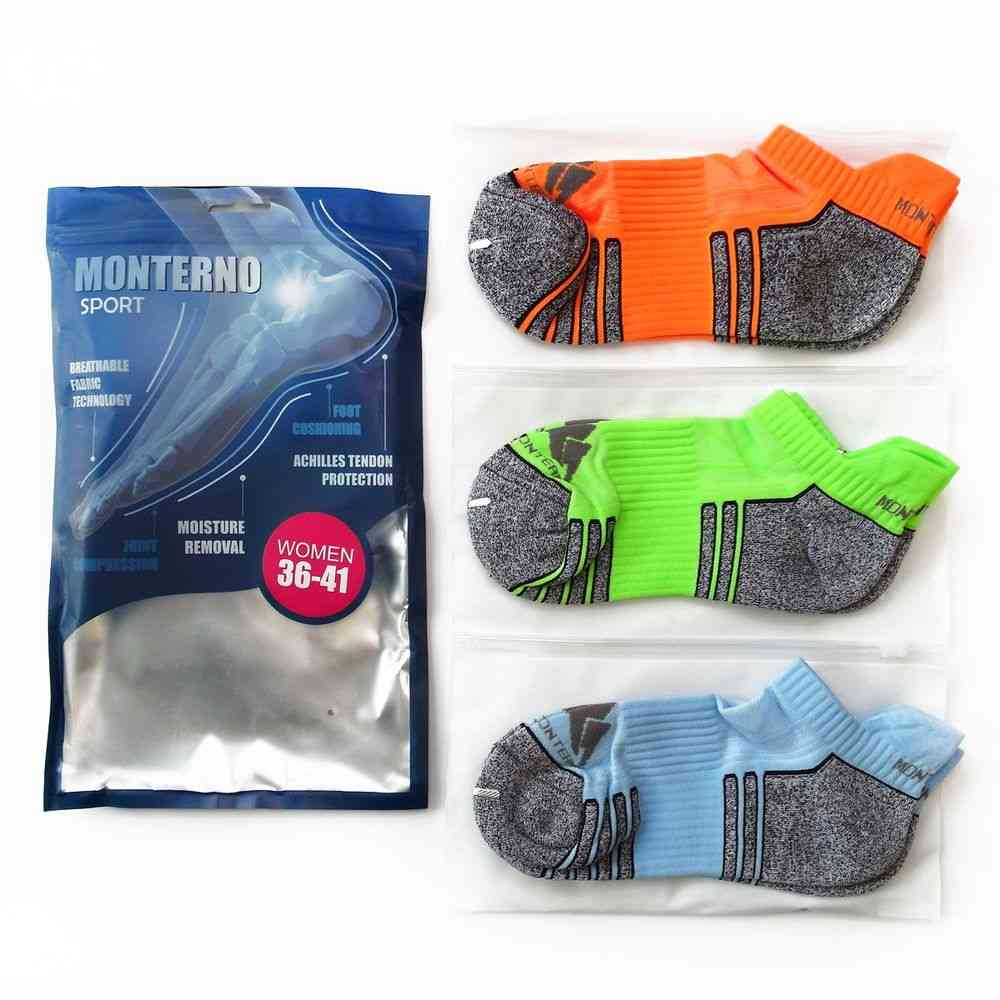 Набор из 3 пар спортивных женских носков Monterno Sport, голубой, зеленый и оранжевый - 5