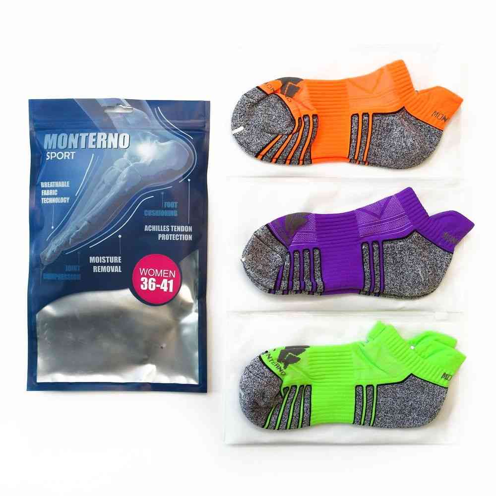 Набор из 3 пар спортивных женских носков Monterno Sport, фиолетовый, зеленый и оранжевый - 8