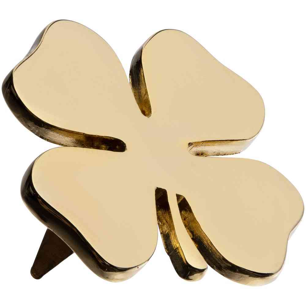 Шильдик «Счастливый клевер», золотистый - 3