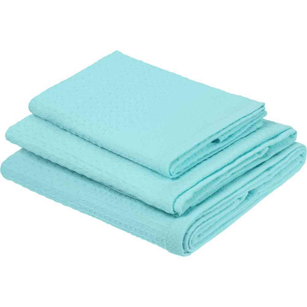 Полотенце вафельное «Деметра», малое, голубое (голубая мята) - 4