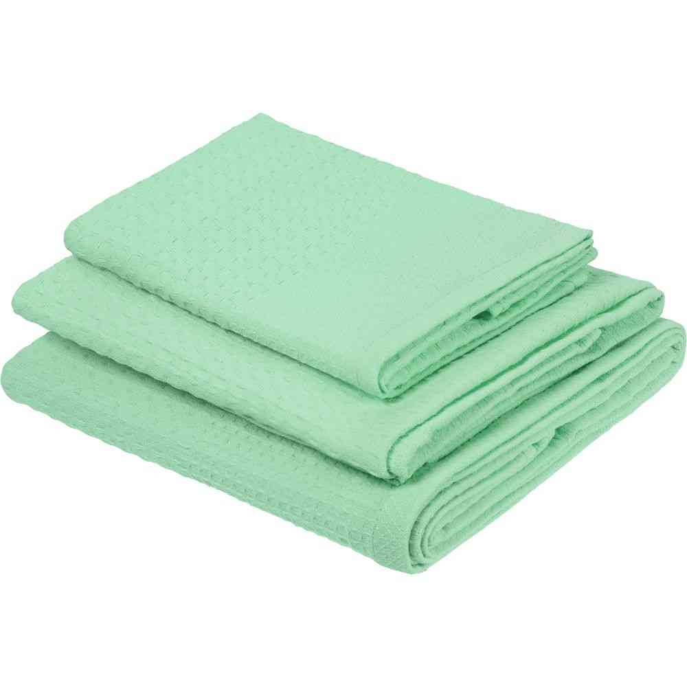 Полотенце вафельное &laquo;Деметра&raquo;, среднее, зеленое (зеленая мята) - 4