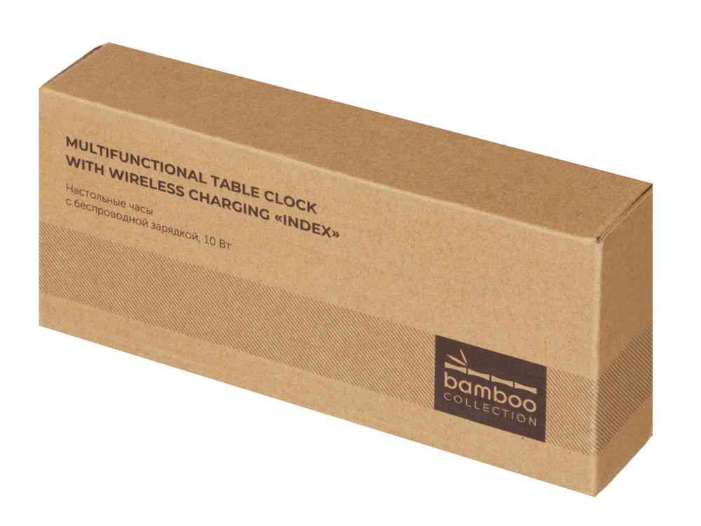 Часы настольные с беспроводной зарядкой Index, 10 Вт - 6