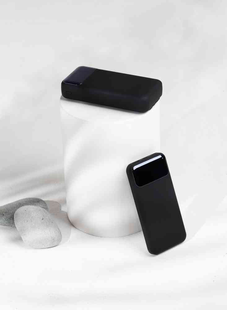 Зарядное (22.5W) устройство "Grade SOFTTOUCH" 10000 mAh с подсветкой логотипа, встроенными кабелями и цифровым индикатором заряда - 5