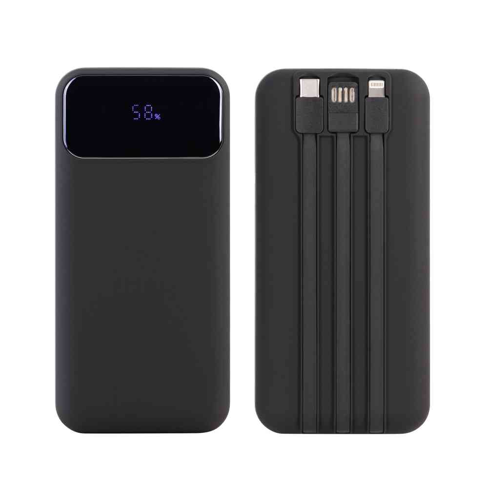 Зарядное (22.5W) устройство "Top Grade SOFTTOUCH" 20000 mAh с подсветкой логотипа, встроенными кабелями и цифровым индикатором заряда - 6