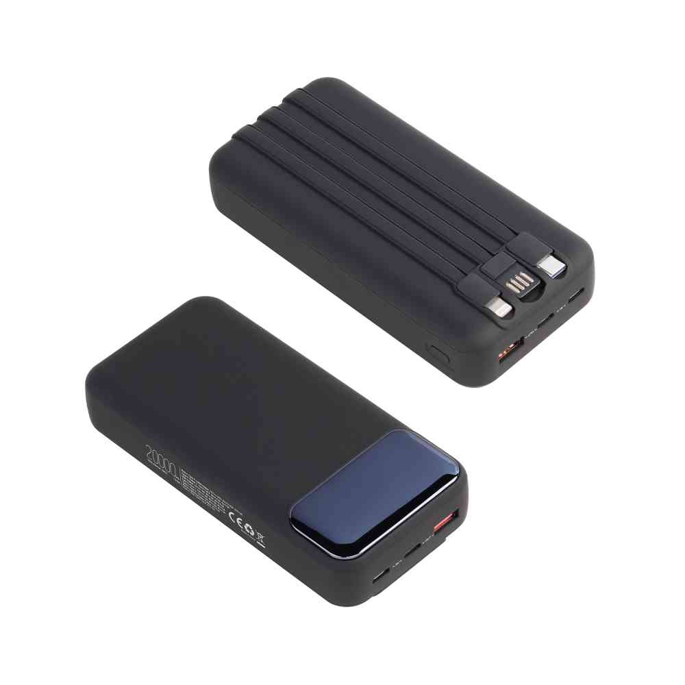 Зарядное (22.5W) устройство "Top Grade SOFTTOUCH" 20000 mAh с подсветкой логотипа, встроенными кабелями и цифровым индикатором заряда - 5