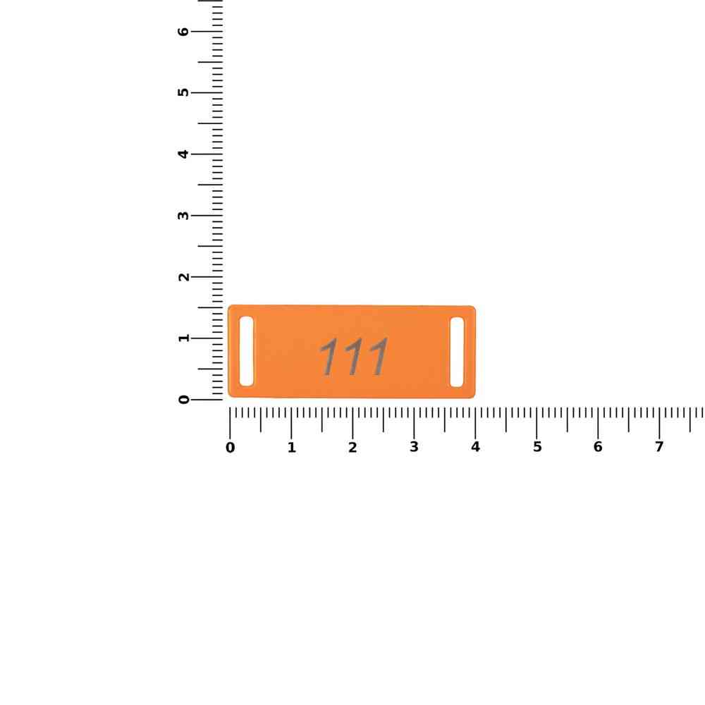 Шильдик металлический Kova, оранжевый неон - 2