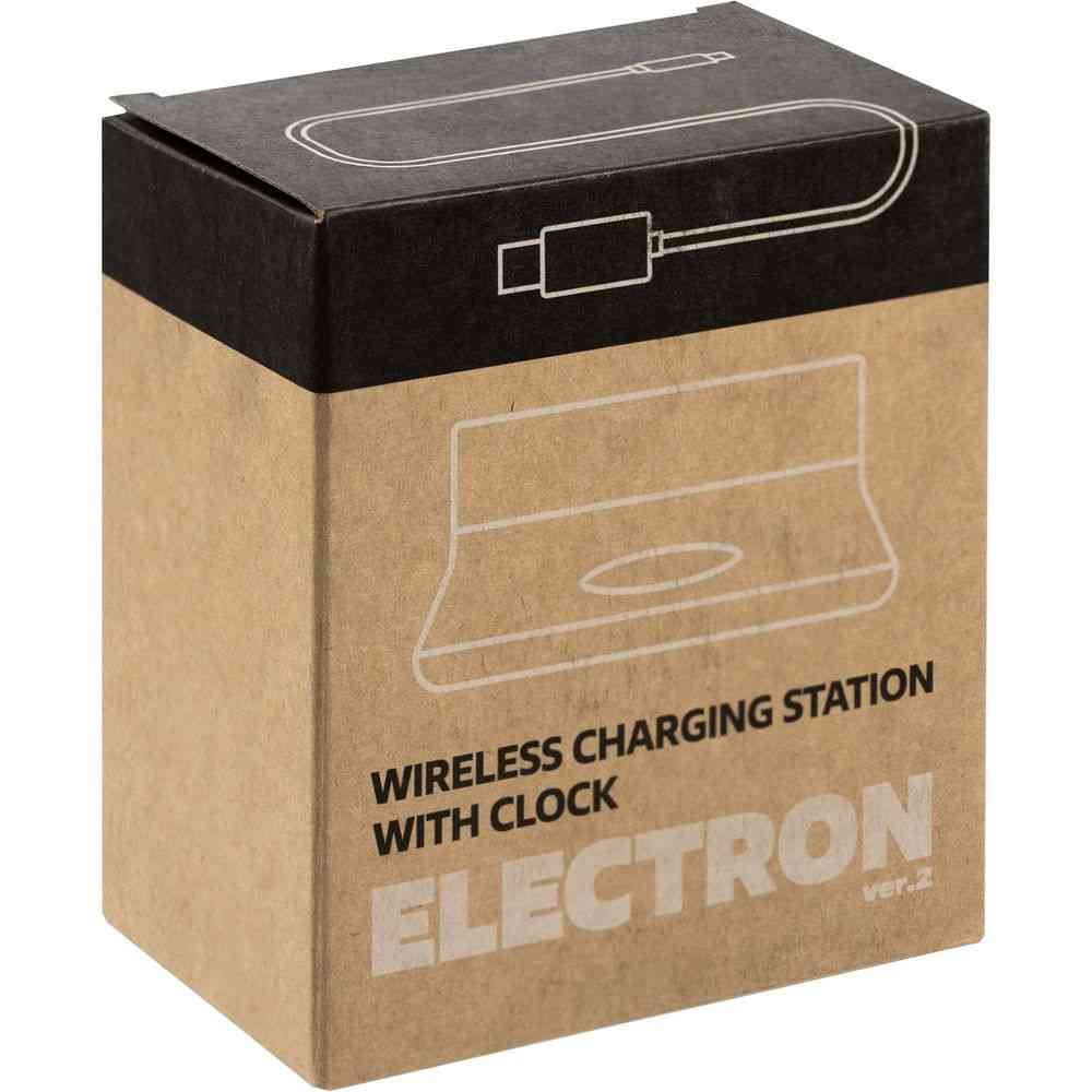 Станция беспроводной зарядки с часами Electron, ver.2, черная - 12