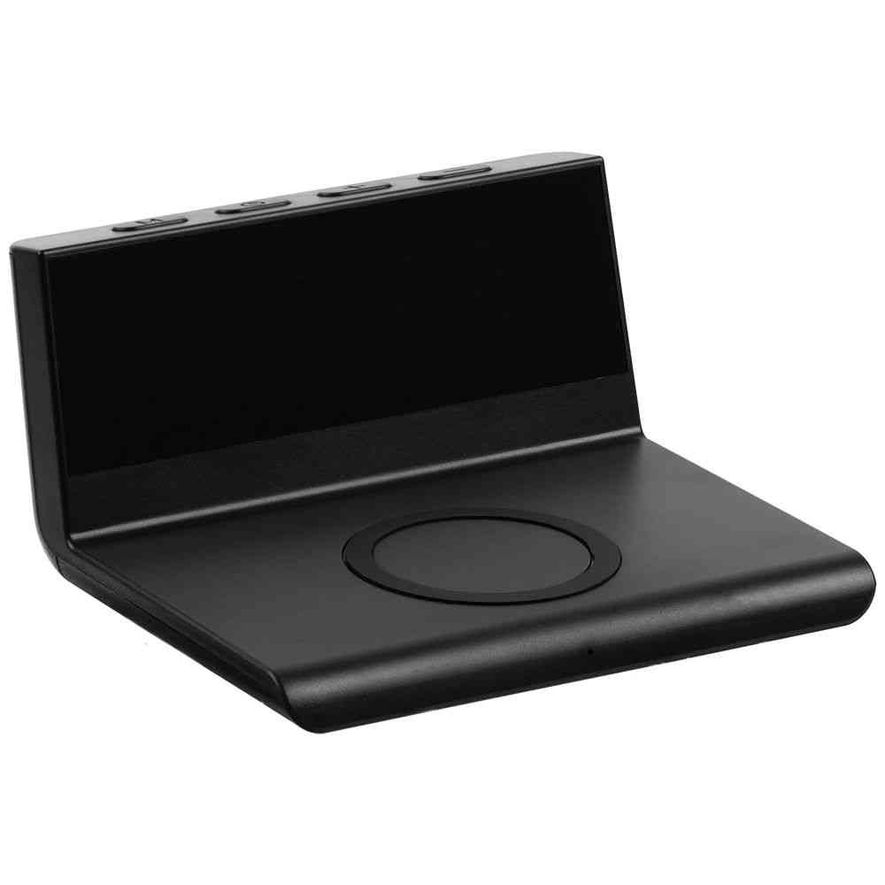 Станция беспроводной зарядки с часами Electron, ver.2, черная - 2