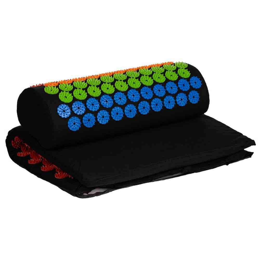 Массажный акупунктурный коврик с валиком Iglu, разноцветный - 2