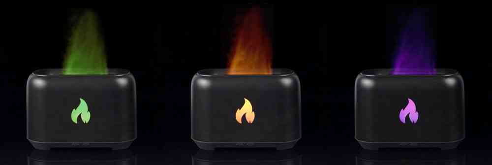 Увлажнитель-ароматизатор Fire Flick с имитацией пламени, черный - 11