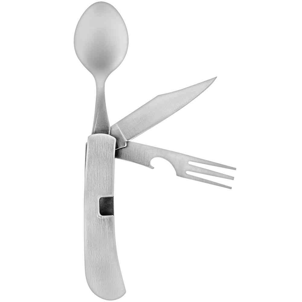 Походный складной столовый прибор Campsite Fold, стальной - 5