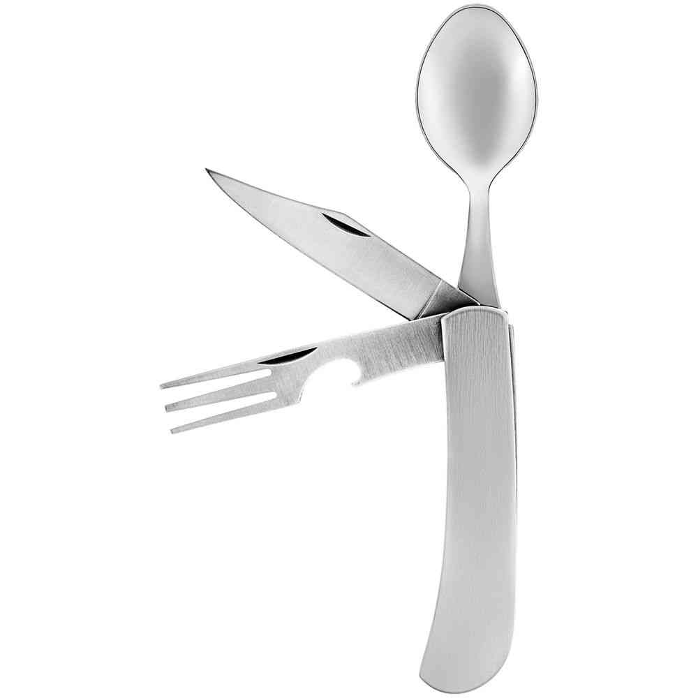 Походный складной столовый прибор Campsite Fold, стальной - 6