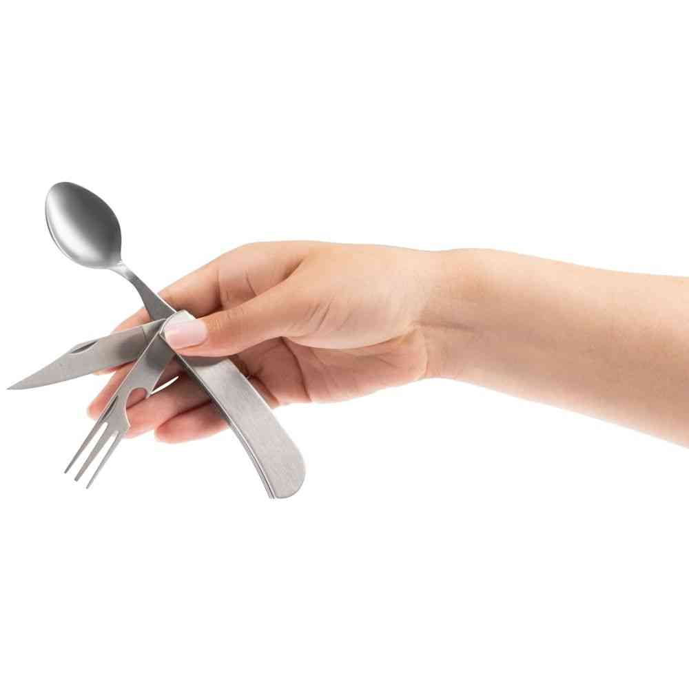 Походный складной столовый прибор Campsite Fold, стальной - 8