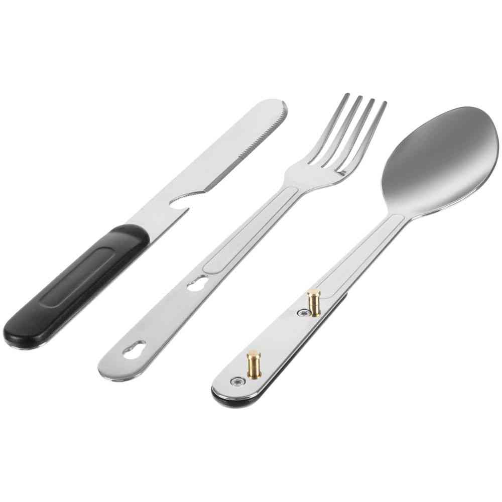 Набор походных столовых приборов Campsite, черный - 2