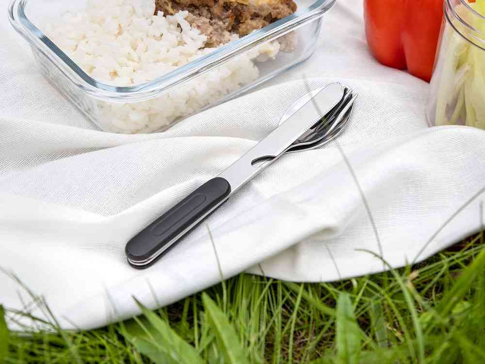 Набор походных столовых приборов Campsite, черный - 7