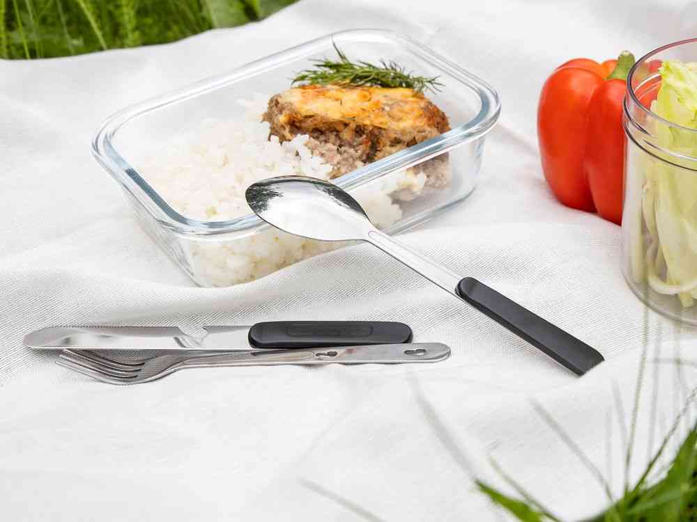 Набор походных столовых приборов Campsite, черный - 8