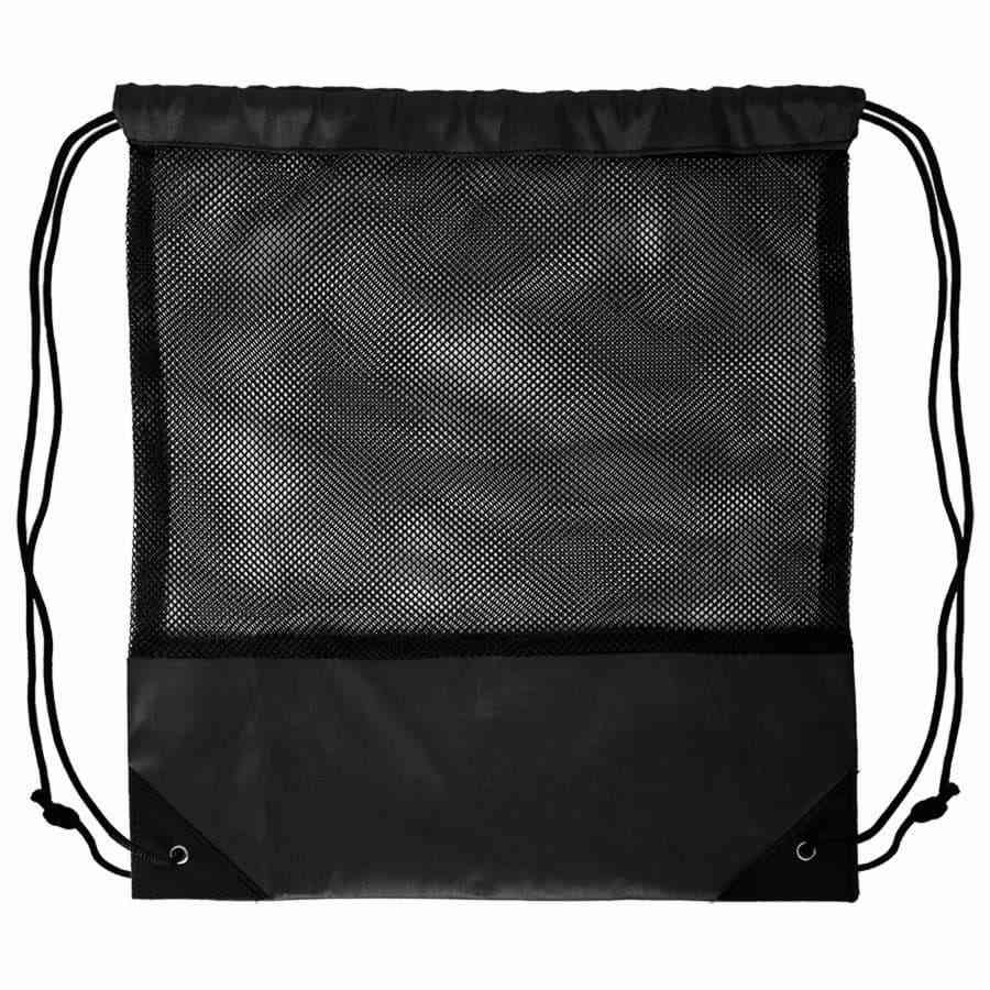 Рюкзак мешок с укреплёнными уголками Mesh, чёрный, 35*41 см, полиэстер 210D №1