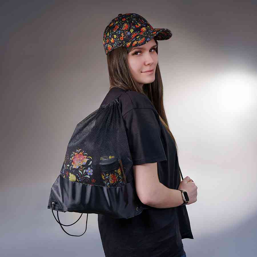 Рюкзак мешок с укреплёнными уголками Mesh, чёрный, 35*41 см, полиэстер 210D - 4