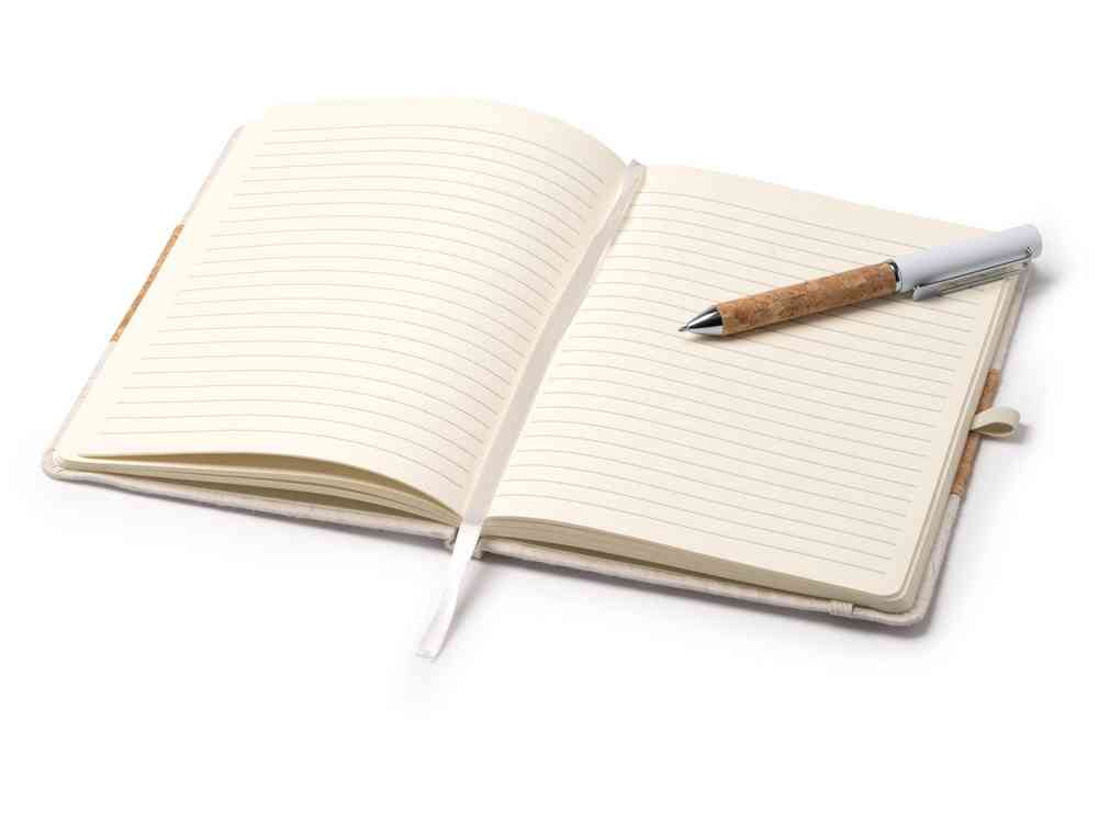 Набор блокнот с ручкой из пробки и хлопка Beret - 2