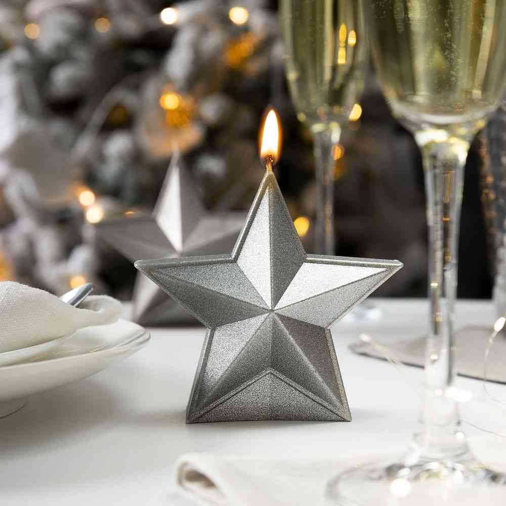 Свеча High Five, серебристая - 3