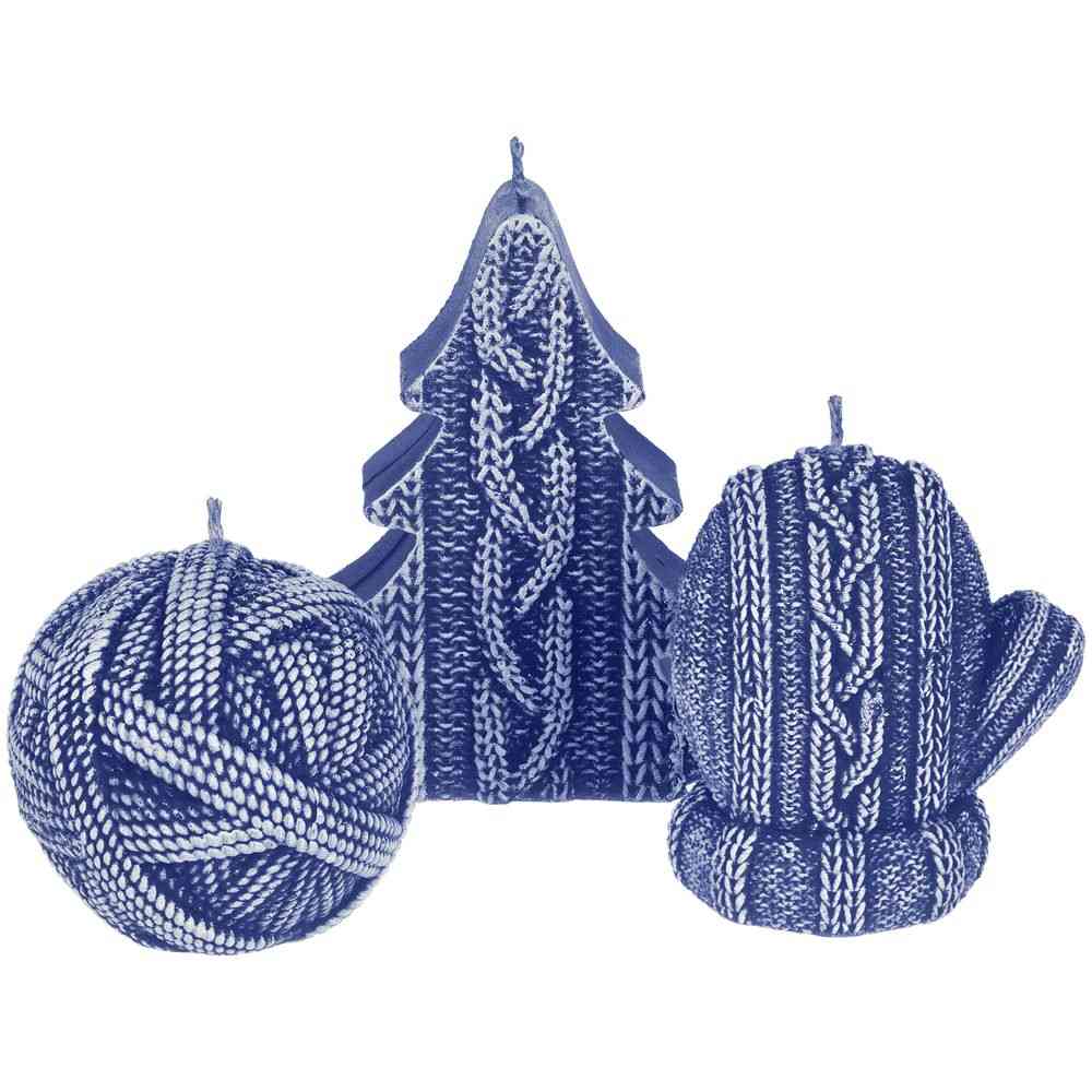 Свеча Kniteam, елка, синяя - 3