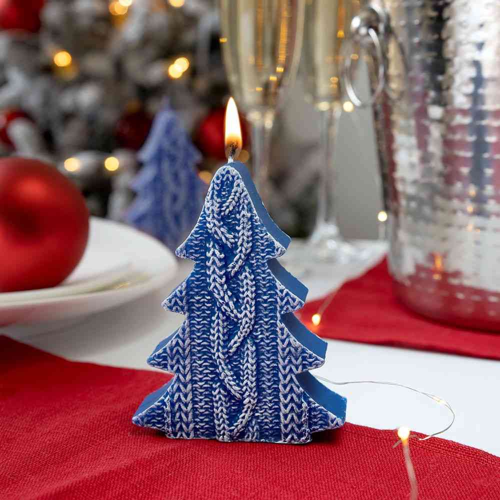 Свеча Kniteam, елка, синяя - 4