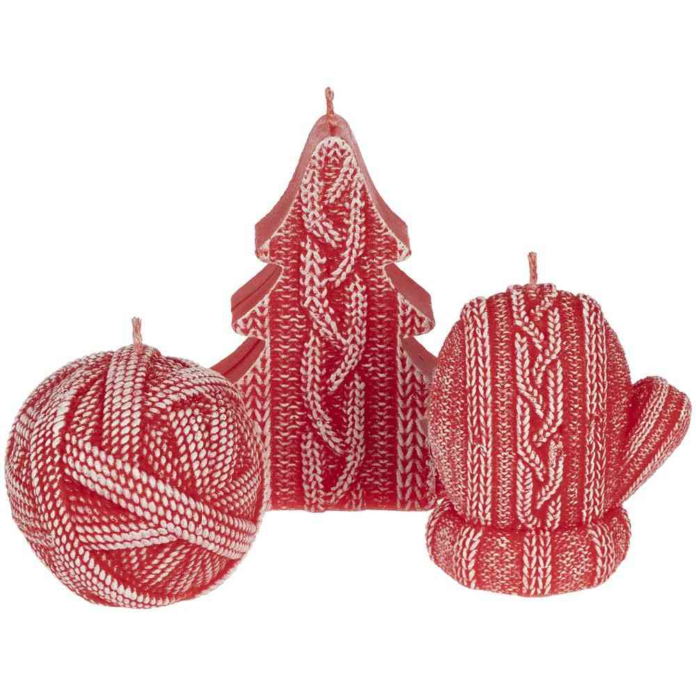 Свеча Kniteam, клубок, красный - 3