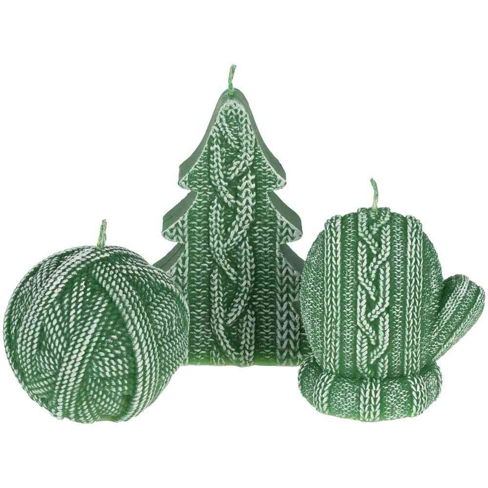 Свеча Kniteam, варежка, зеленая - 3