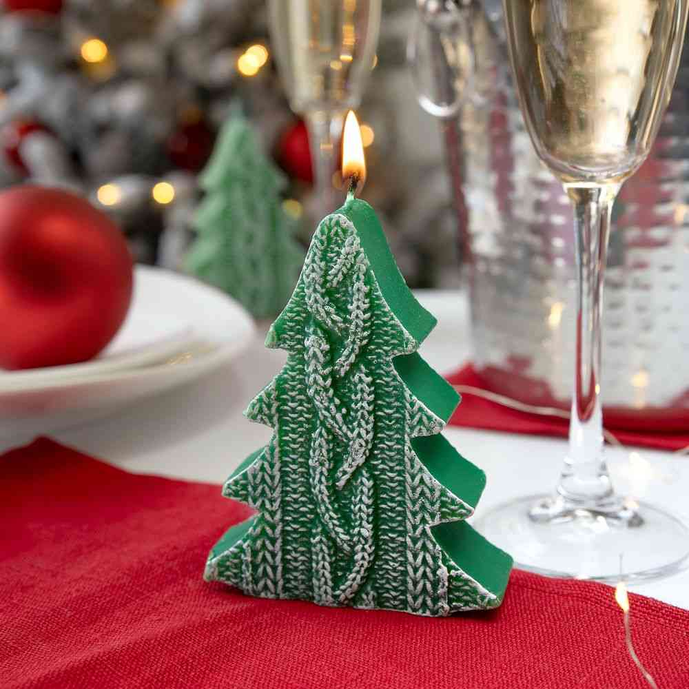 Свеча Kniteam, елка, зеленая - 4