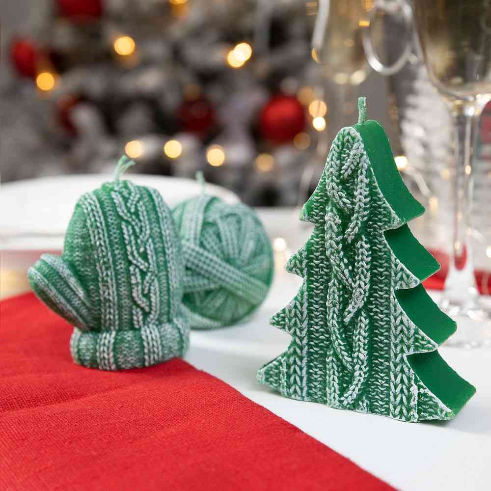 Свеча Kniteam, елка, зеленая - 5