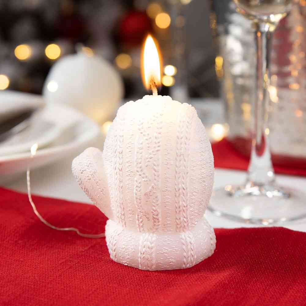 Свеча Kniteam, варежка, белая - 4