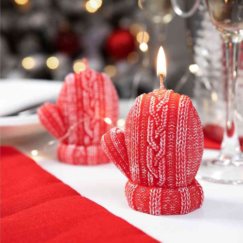 Свеча Kniteam, варежка, красная - 4