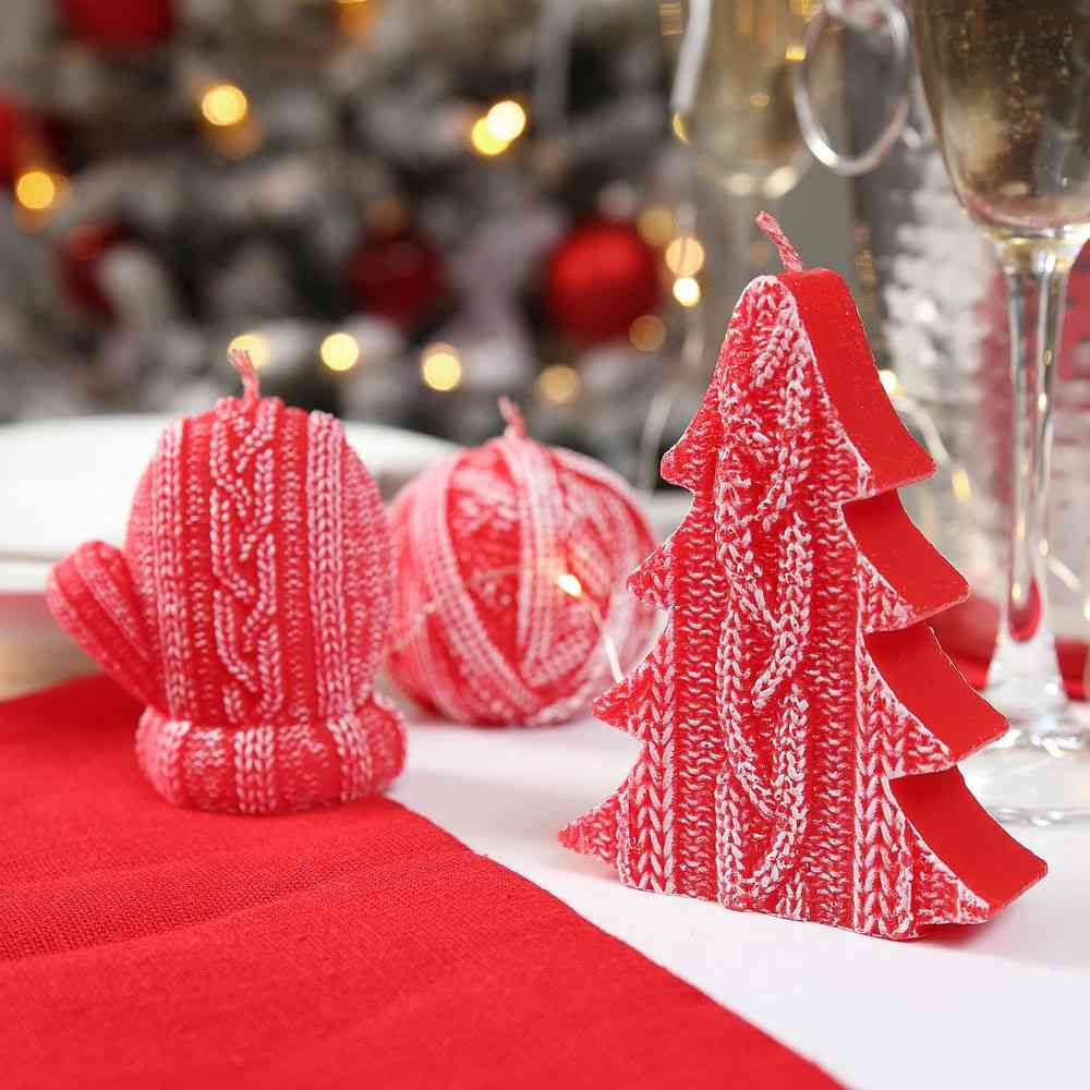 Свеча Kniteam, варежка, красная - 5