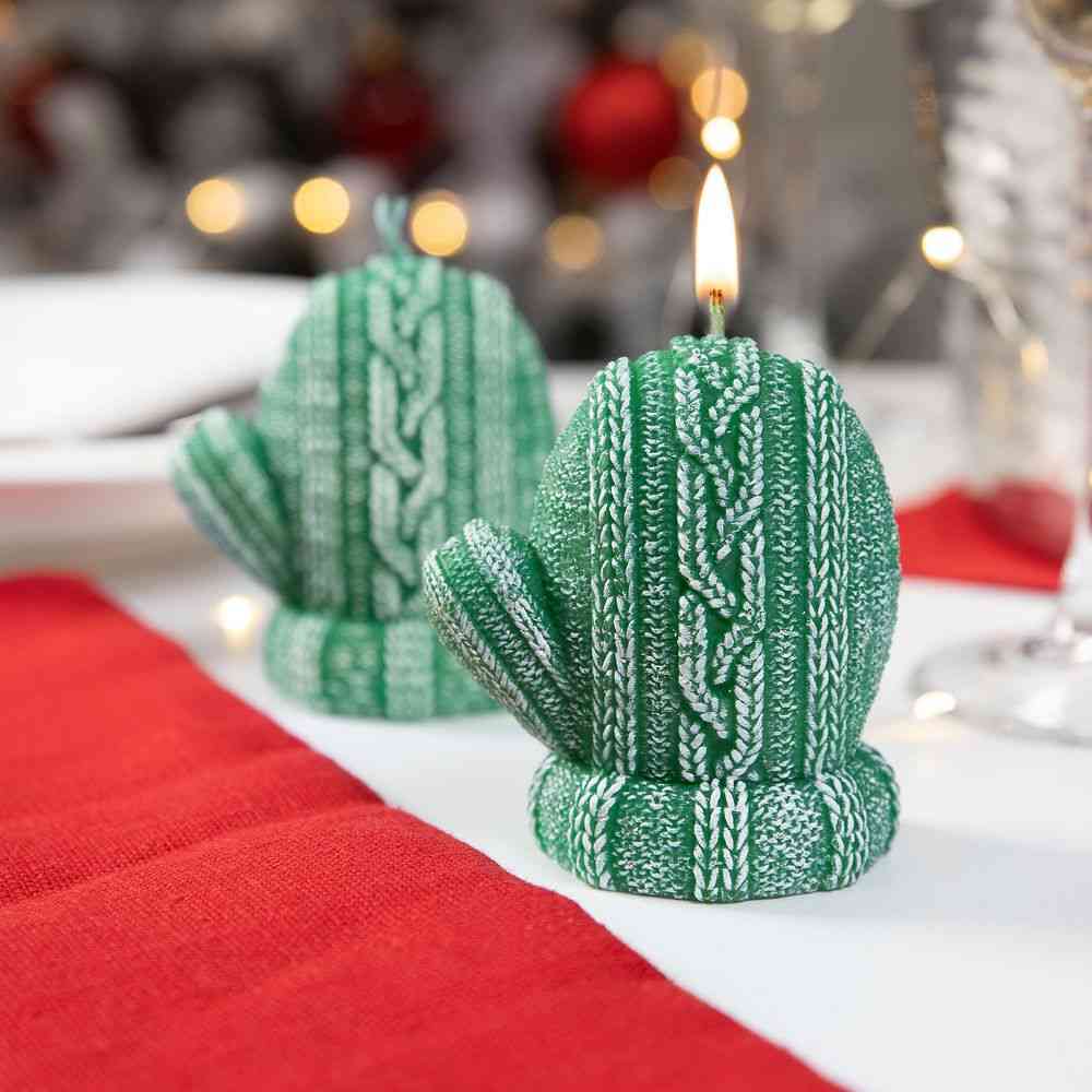 Свеча Kniteam, варежка, зеленая - 4