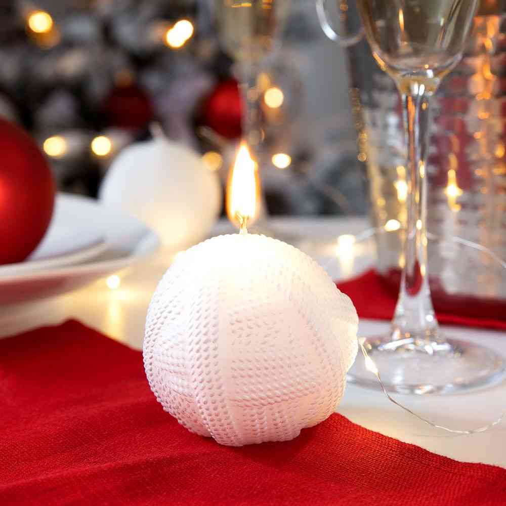 Свеча Kniteam, клубок, белый - 4