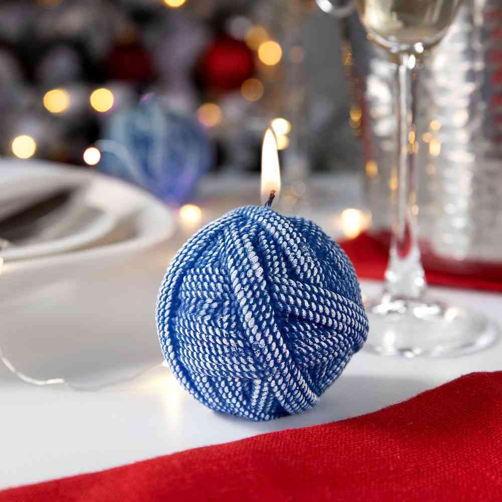 Свеча Kniteam, клубок, синий - 4