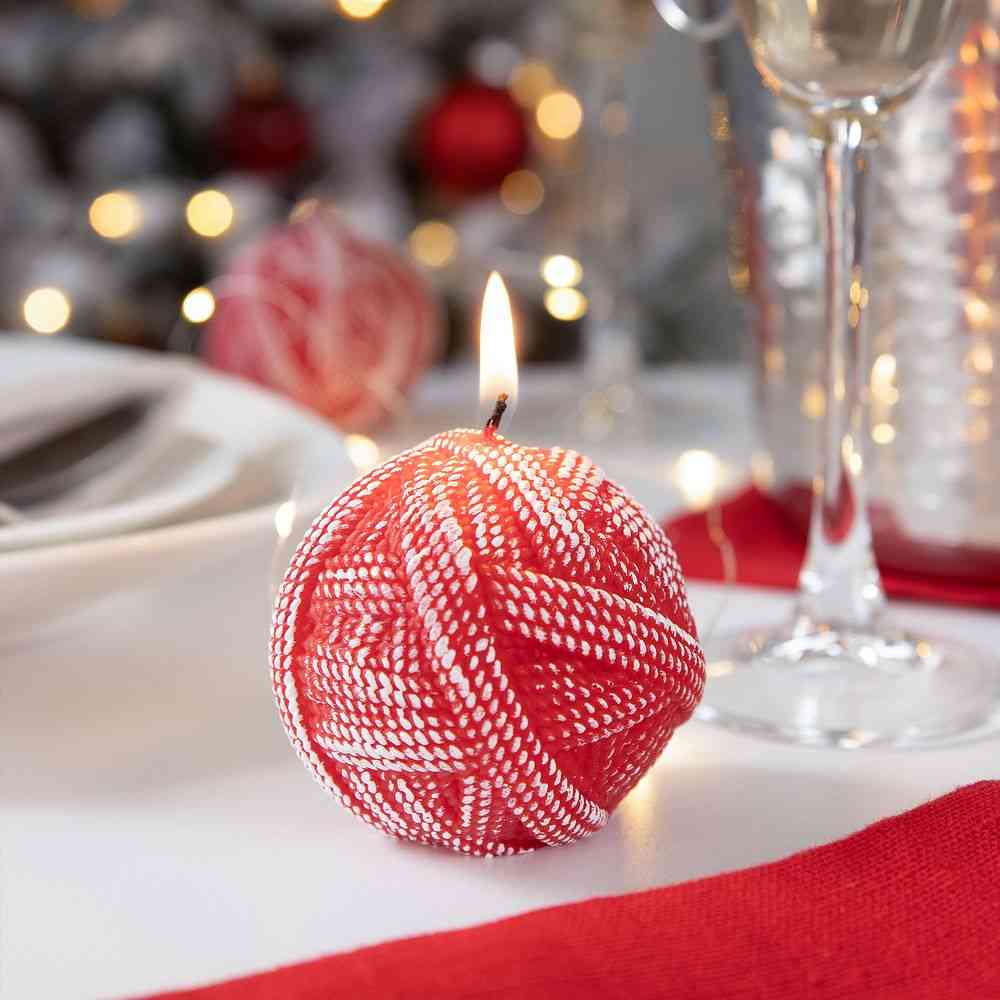 Свеча Kniteam, клубок, красный - 4