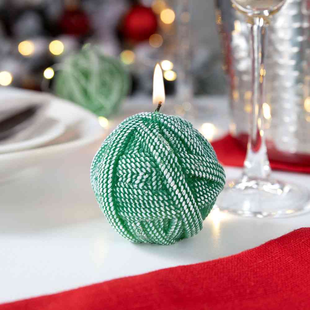 Свеча Kniteam, клубок, зеленый - 4