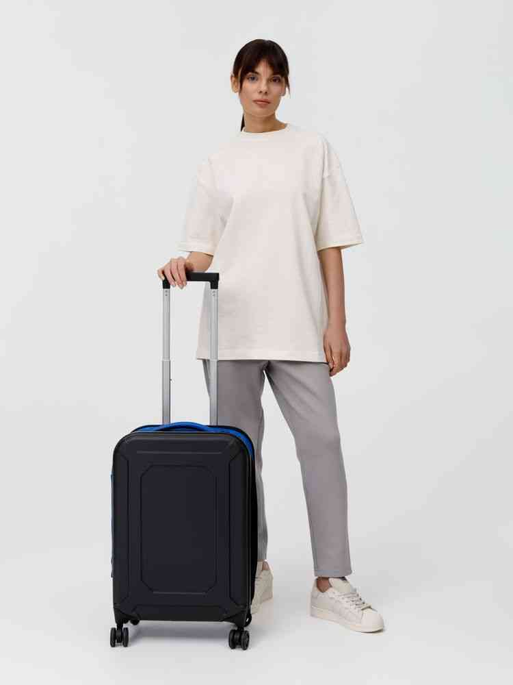 Чемодан Platta, черный с синим - 11