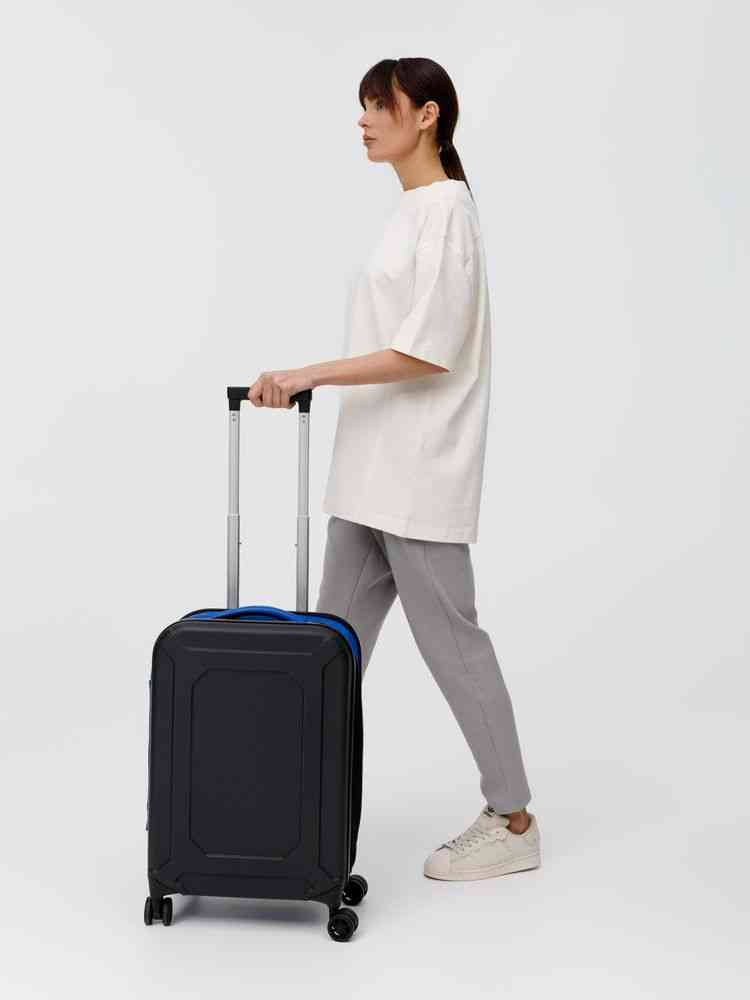 Чемодан Platta, черный с синим - 12