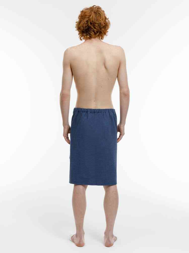Килт вафельный мужской Onsen, темно-синий, единый размер - 6