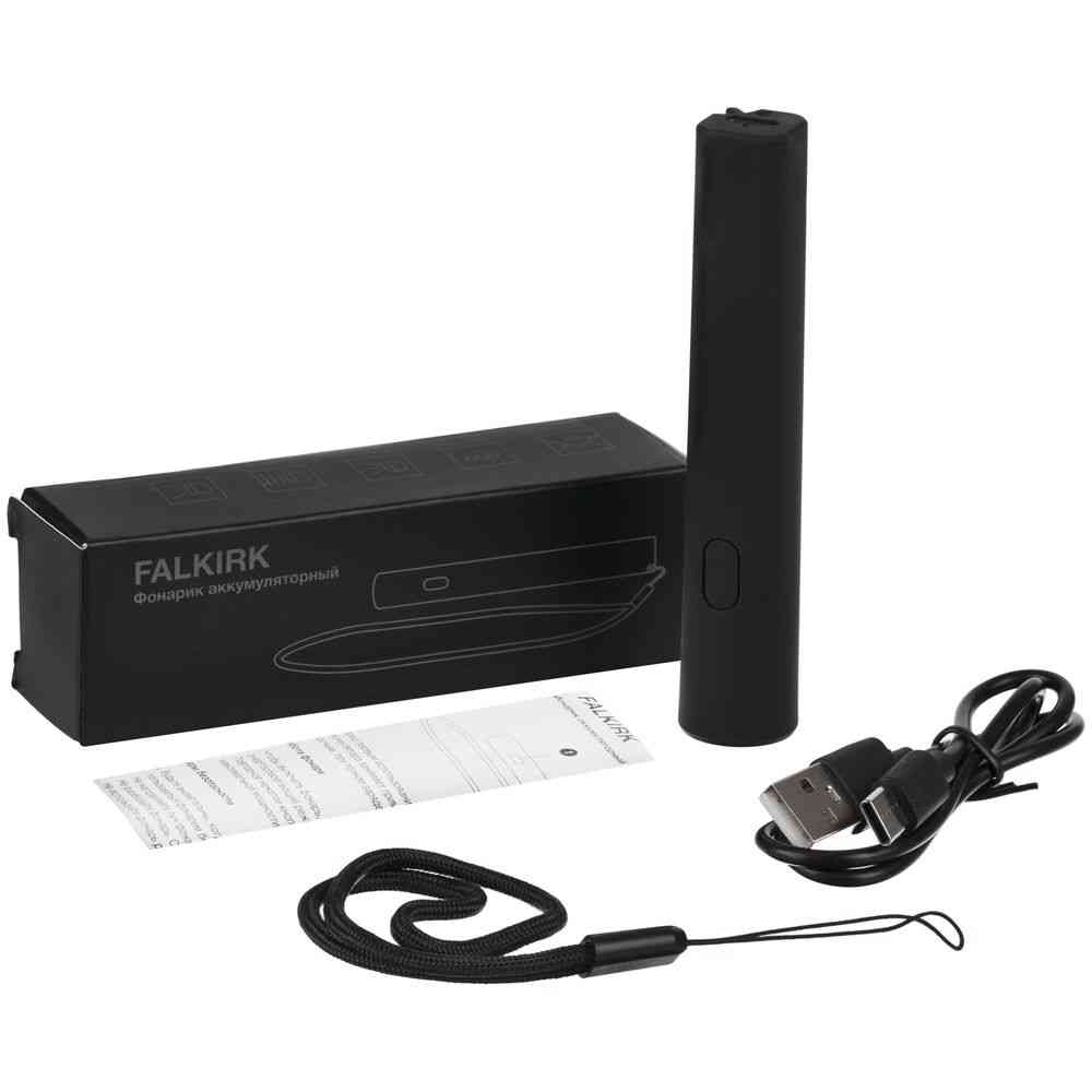 Фонарик аккумуляторный Falkirk, черный - 7